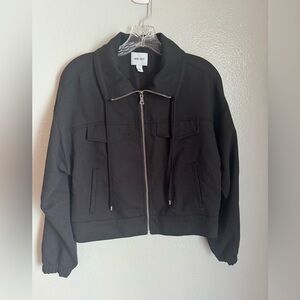 Nine West Women's Dull Black Soft Utility Crop Jacket Small